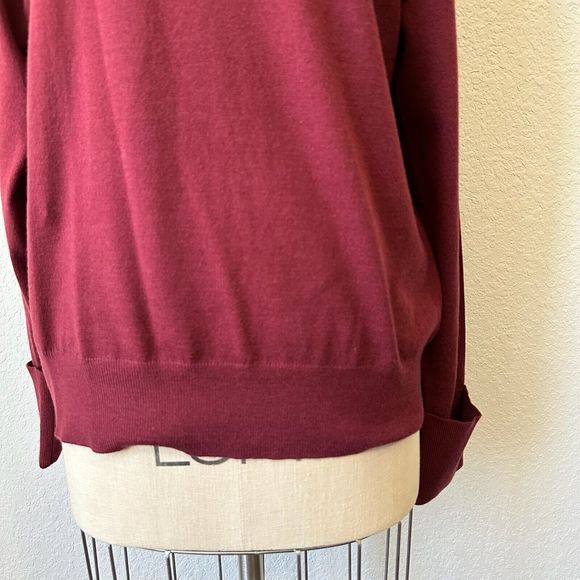 NWT 525 AMERICA Raundi Cold Shoulder Collarbone Pullover Sweater in Garnet - Picture 3 of 10